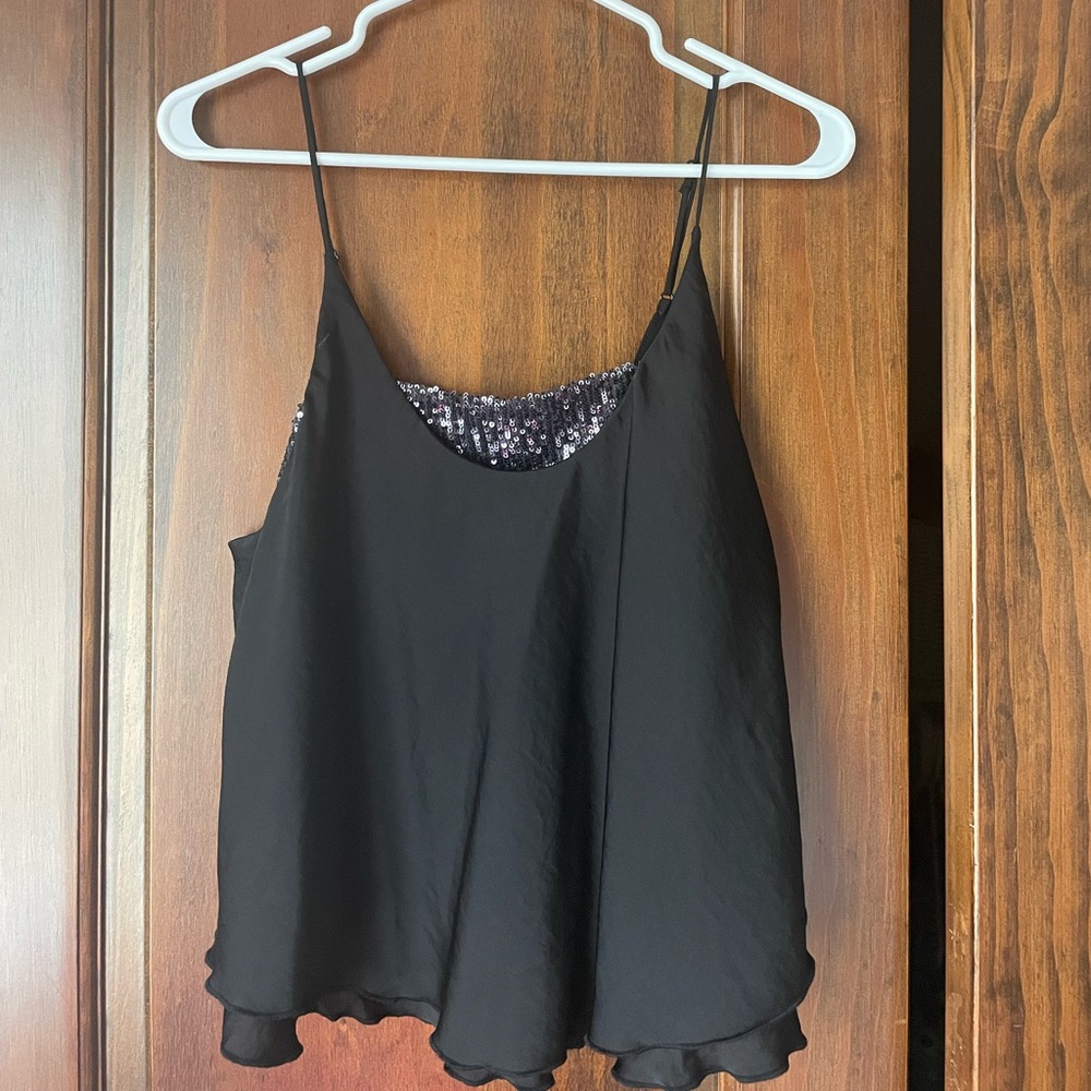 Free People black sequin tank